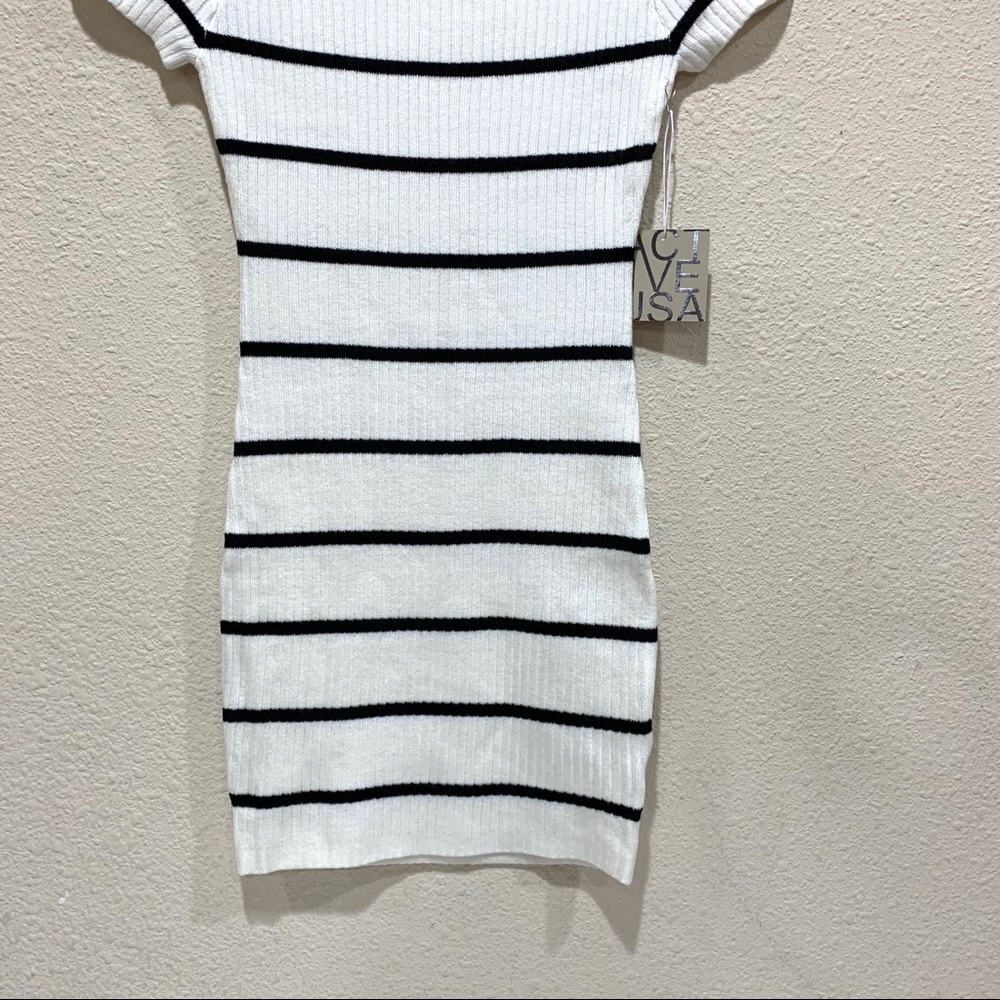 Off The Shoulder Stripe Mini Dress (NWT) - Picture 3 of 7